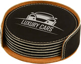 4" Laserable Leatherette 6-Coaster Set