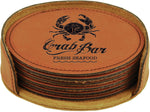 4" Laserable Leatherette 6-Coaster Set