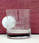 Ben Shot Golf Ball Rocks Glass