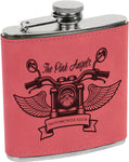 6 oz. Leather Laserable Stainless Steel Flask